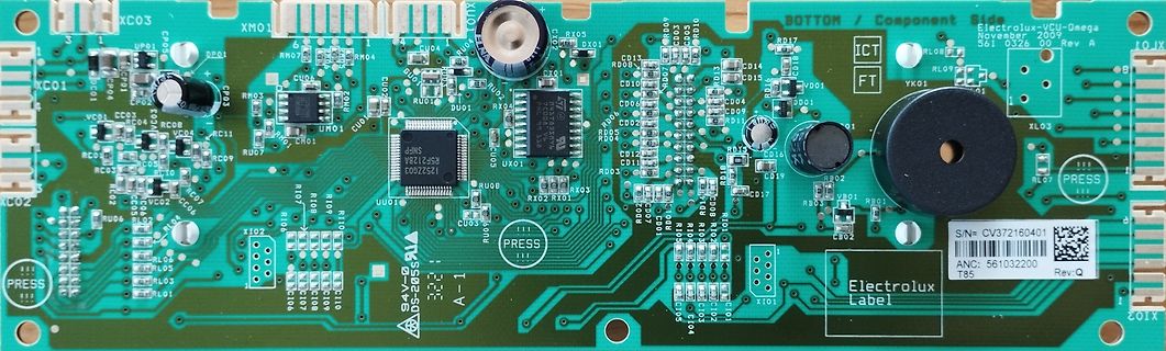 Bestückte grüne Leiterplatte von Electrolux
