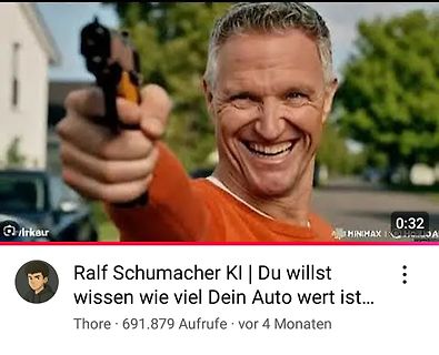 YouTube-Screenshot eines Mannes mit Pistole