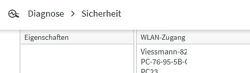 Ausschnitt einer Softwareoberfläche mit WLAN-Einstellungen