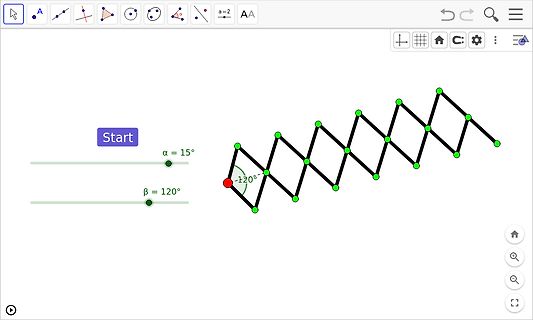 Geometrische Zeichnung mit Winkeln und Liniensegmenten