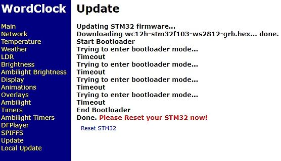 Software-Interface für STM32 Firmware-Update