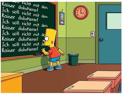 Bart Simpson schreibt an eine Tafel
