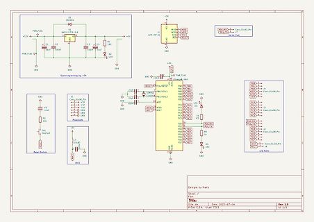 Schaltplan eines ATmega8 Mikrocontrollers