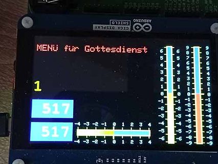 Abfotografiertes Display eines Arduino Giga Display Shields