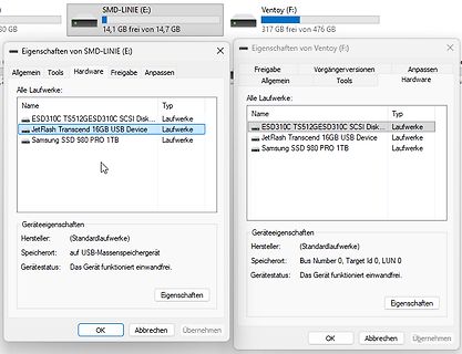 Windows Eigenschaften von USB-Laufwerken