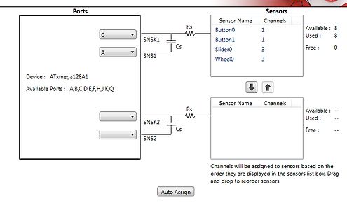 Software-Interface zur Sensor-Konfiguration und Port-Zuweisung