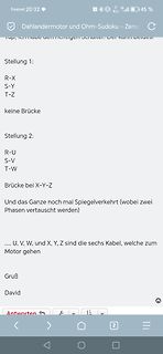 Screenshot eines Forenbeitrags über einen Dahlandmotor