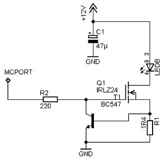 Schaltplan mit MOSFET und Bipolar-Transistor