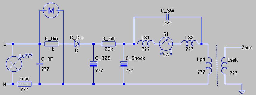 Schaltplan eines elektrischen Schaltkreises mit Transformator