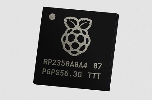 Mikrocontroller RP2350 mit Raspberry Pi Logo