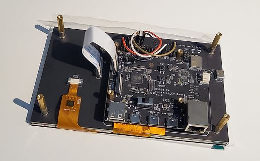 ESP32-P4 Function Board mit Flachbandkabeln
