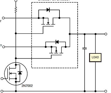 Schaltplan mit MOSFETs und Last