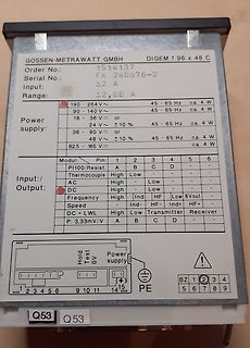 Typenschild eines Gossen-Metrawatt Messgeräts