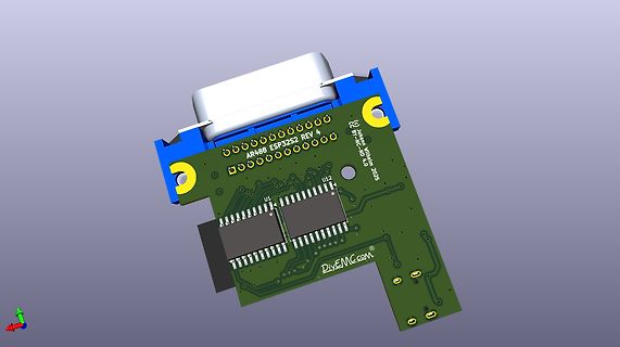 3D CAD-Modell einer Leiterplatte mit ESP32 Modul