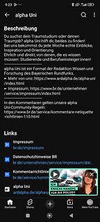 Screenshot einer YouTube-App auf einem Smartphone