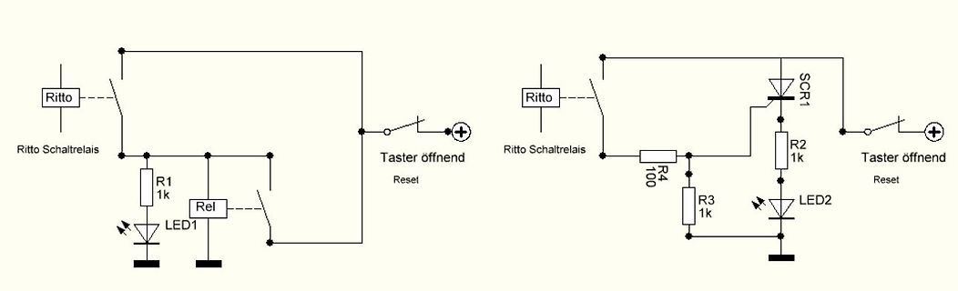 Schaltplan mit Relais und SCR-Schaltung
