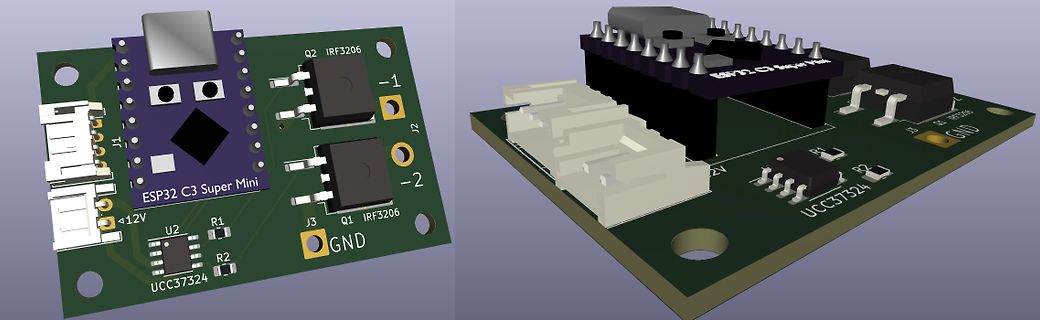 3D-CAD-Modell einer Leiterplatte mit ESP32-C3