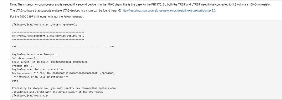 Terminal-Ausgabe eines JTAG Debrick Utility