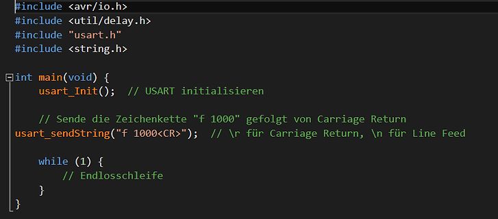 C-Quellcode für AVR Mikrocontroller USART Initialisierung