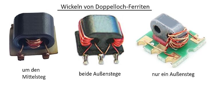 Wickelarten von Doppelloch-Ferriten