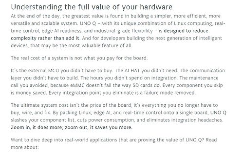 Werbetext für UNO Q Hardware