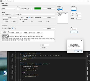 Screenshot eines Serial Port Testers