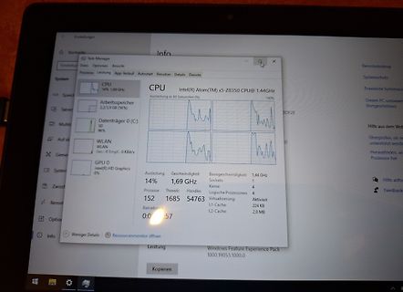 Foto eines Task-Manager Fensters auf einem Bildschirm