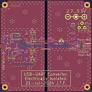 PCB-Layout eines USB-UART-Konverters