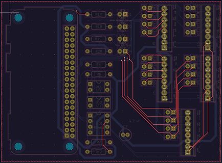 CAD-Ansicht eines Leiterplatten-Layouts
