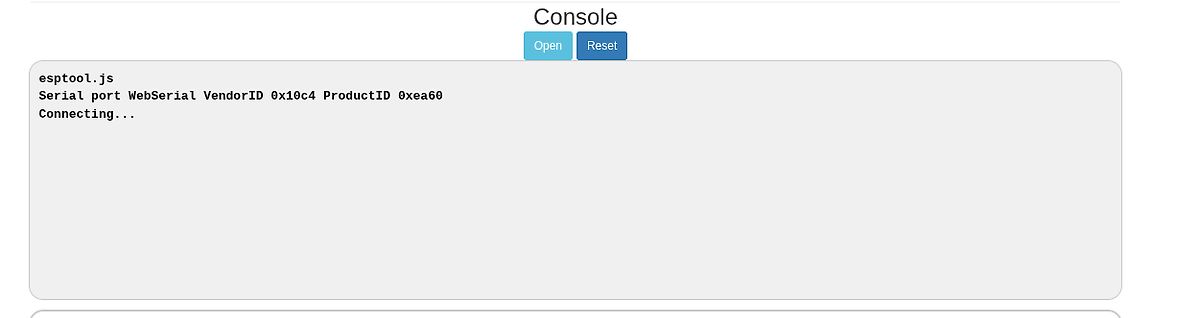 Web-Serial-Konsole für esptool.js