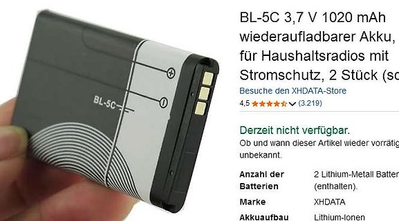 Produktfoto eines BL-5C Akkus