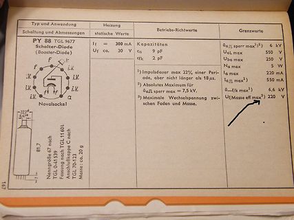 Ausschnitt aus einem Datenblatt einer Diode