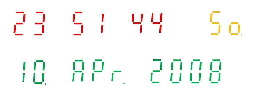 Digitale Anzeige von Uhrzeit und Datum