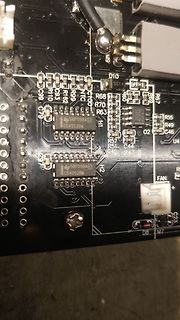 Nahaufnahme einer Leiterplatte mit SMD-Bauteilen