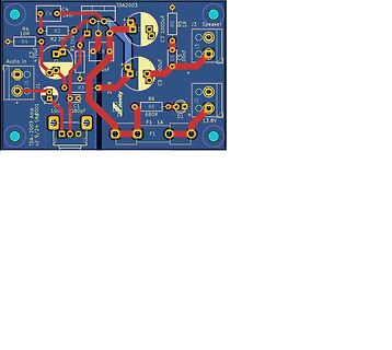 PCB-Layout eines TDA2003 Audio-Verstärkers