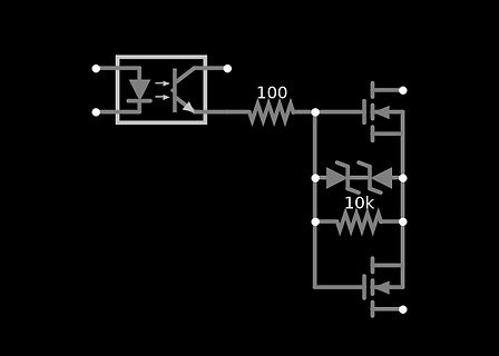 Schaltplan mit MOSFETs und Widerständen