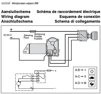 Schaltplan für Scheibenwischermotor