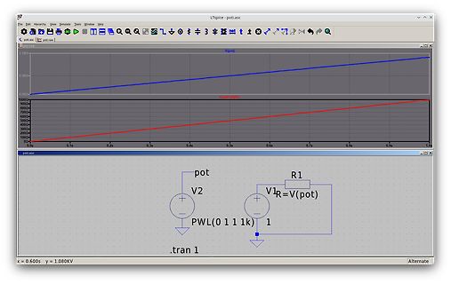 LTspice Simulation Schaltplan und Spannungsverlauf