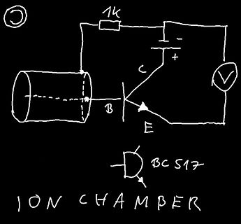 Handgezeichneter Schaltplan einer Ion Chamber