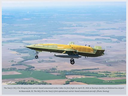 MQ-25 Stingray unbemanntes Tankflugzeug im Flug