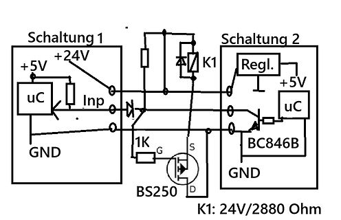 Schaltplan zweier Schaltungen mit Mikrocontroller und MOSFET