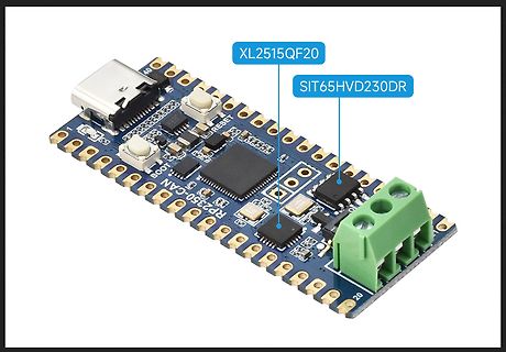 RP2350-CAN Mikrocontroller Board mit Bauteilbeschriftung