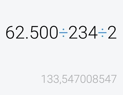 Mathematische Rechenaufgabe mit Division