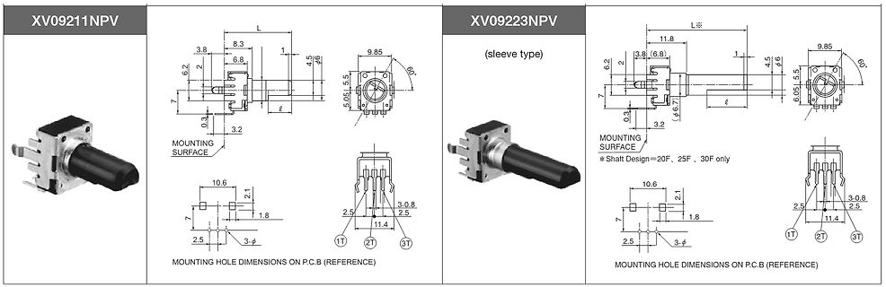 Datenblatt technische Zeichnungen XV09211NPV und XV09223NPV