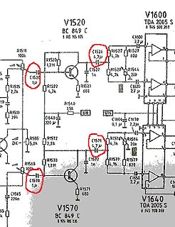 Schaltplan mit Transistoren und TDA 2005 IC