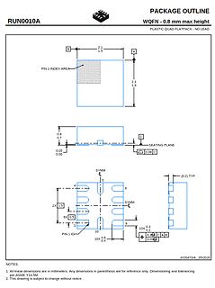 Package Outline WQFN Datenblatt Zeichnung
