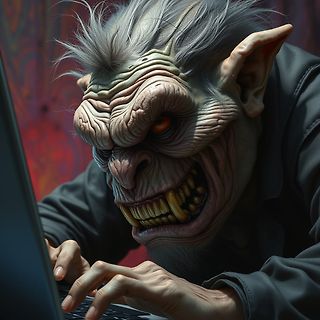 Monster am Laptop