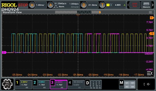 Oszilloskop-Screenshot eines Rechtecksignals