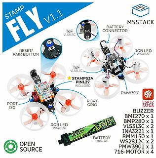 Produktfoto eines M5Stack Stamp Fly V1.1 Drohnen-Bausatzes