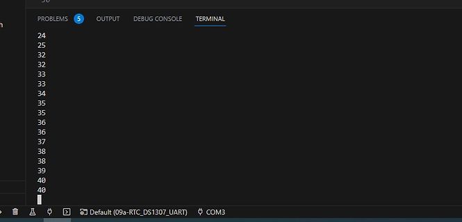 Screenshot eines Terminals mit Zahlenreihe